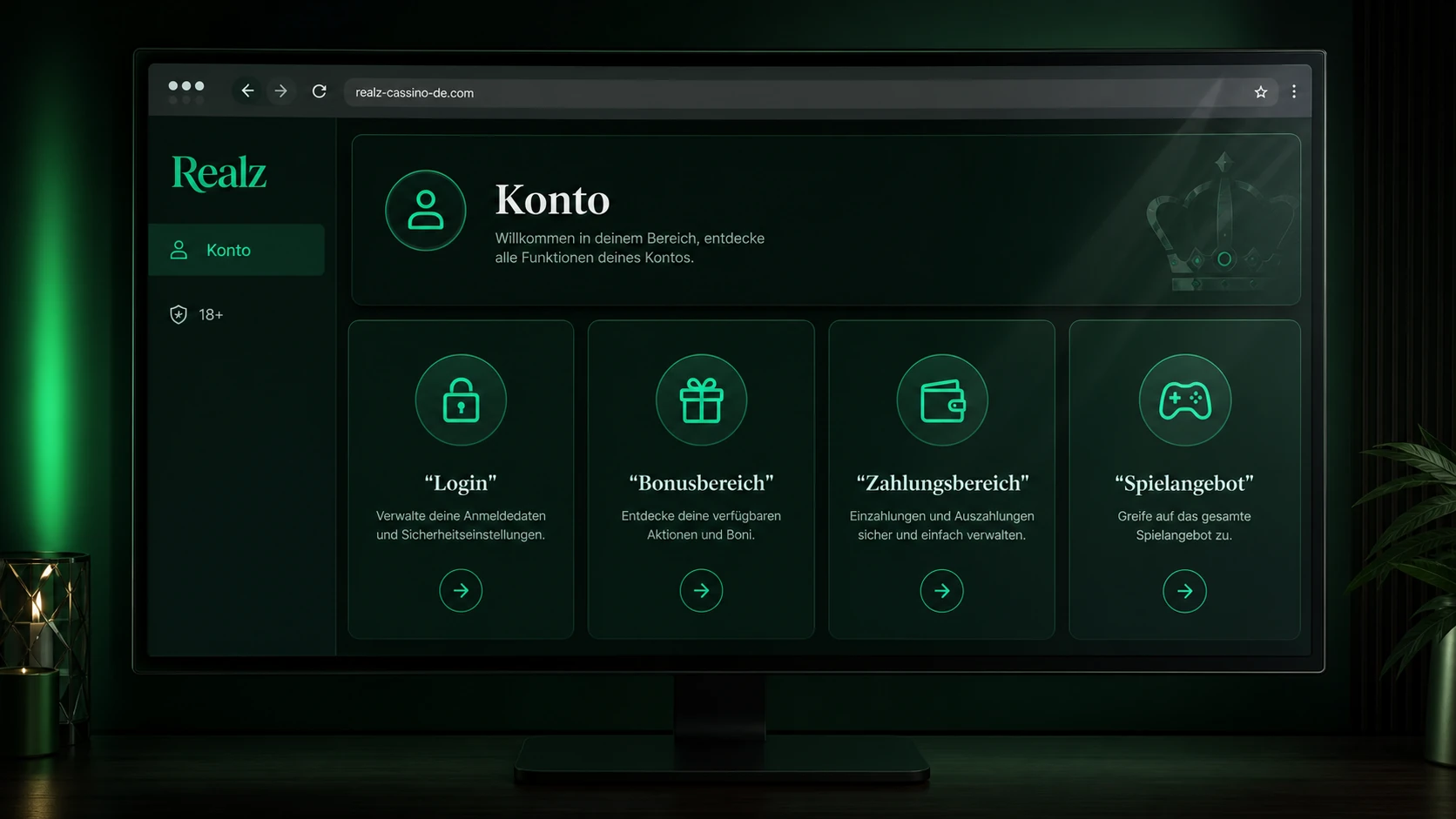Welche Möglichkeiten bietet das Konto nach der Registrierung?